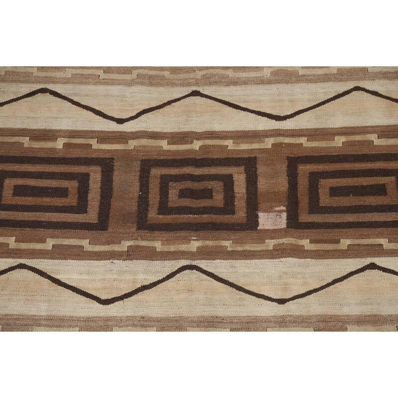 Kilim Natural Dye Geometric Tribal Oriental Area Rug Wool Flat-woven - 5'4" x 9'11"