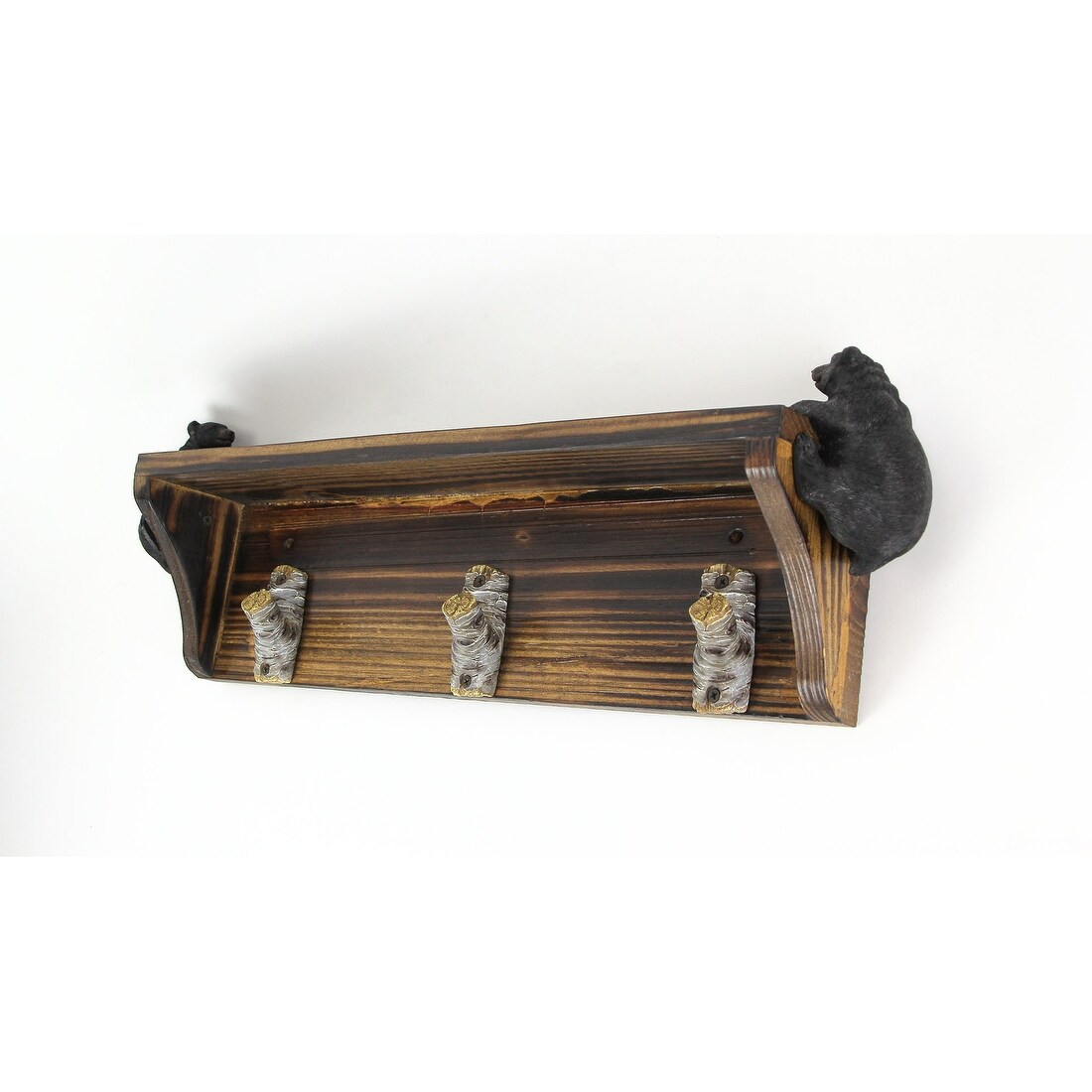Shop Rustic Wood Bear Floating Shelf Wall Mounted Decorative Log