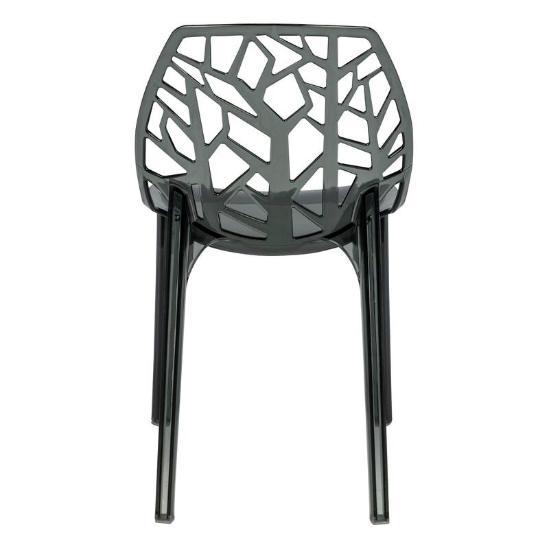 Stackable Dining Chair in Polypropylene Modern Cut-out Design Backrest Accent Side Chair