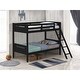 preview thumbnail 4 of 6, Luxury Twin-over-Twin Bunk Bed with Angled Ladder, Black
