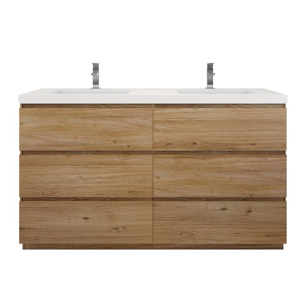 Aron 60'' Freestanding Vanity with Double Reinforced Acrylic Sink