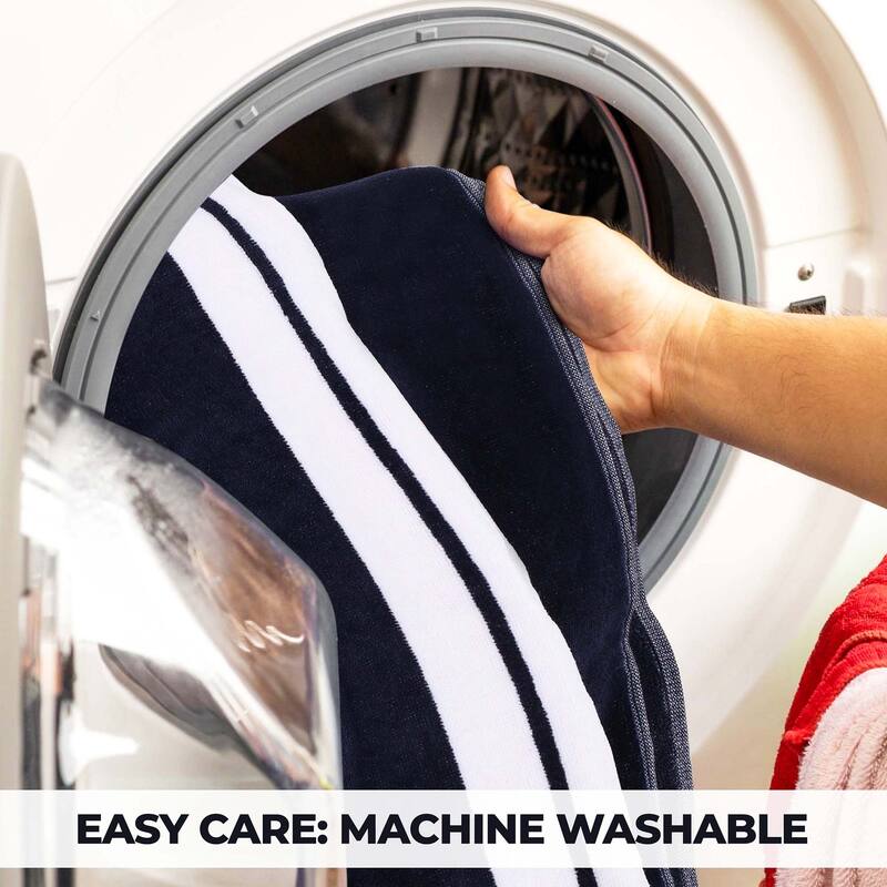 Superior Striped Large Oversized Cotton Beach Towel - Set of 2