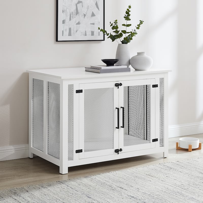 Crosley Dane Credenza Dog Crate - White