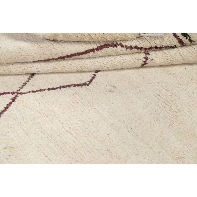 Vegetable Dye Oriental Moroccan Berber Area Rug Wool Hand-knotted - 5'9" x 9'5"