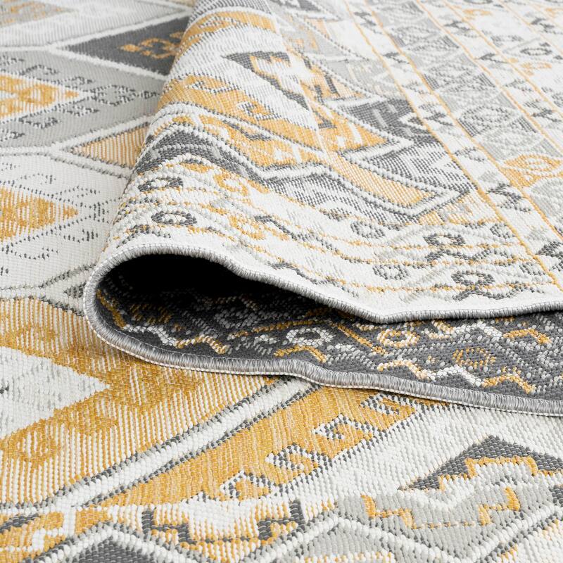 Alfresco Nautical & Coastal Geometric Reversible Indoor/Outdoor Area Rug