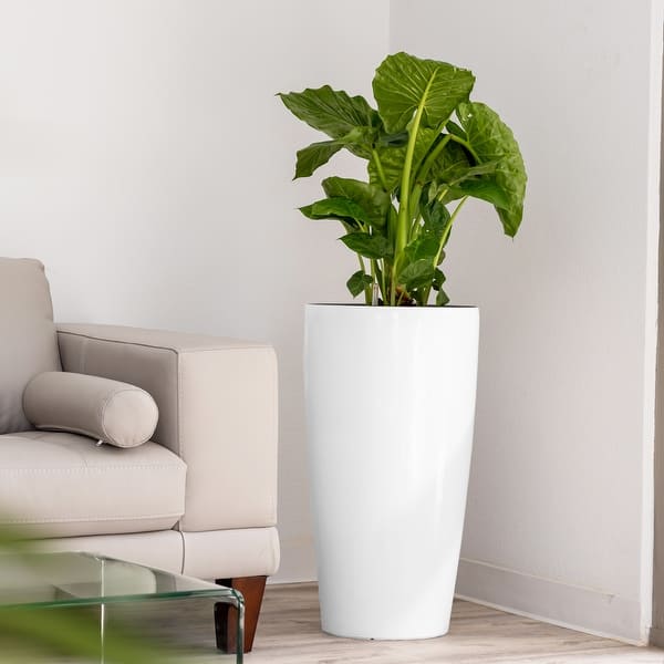 black plant pots small Black Pottery Cement Planter main image 1