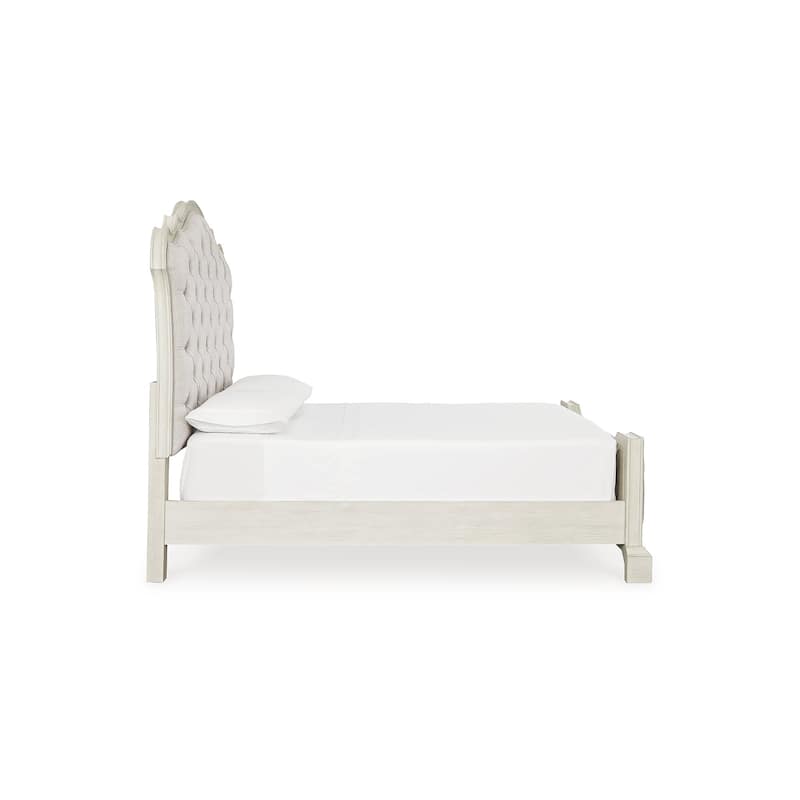 Signature Design by Ashley Arlendyne Antique White/Beige Upholstered Panel Bed