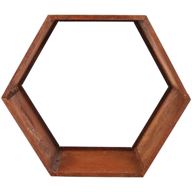 Sunnydaze Log Rack 30" Steel with Rustic Finish Hexagon Firewood Storage
