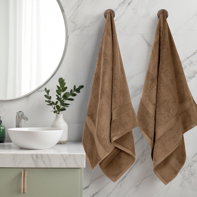 Superior Luxury Egyptian Cotton Bath Towel Set of 2 Ultra Plush, Heavyweight, Absorbent Spa & Hotel Quality Bath Towels Set