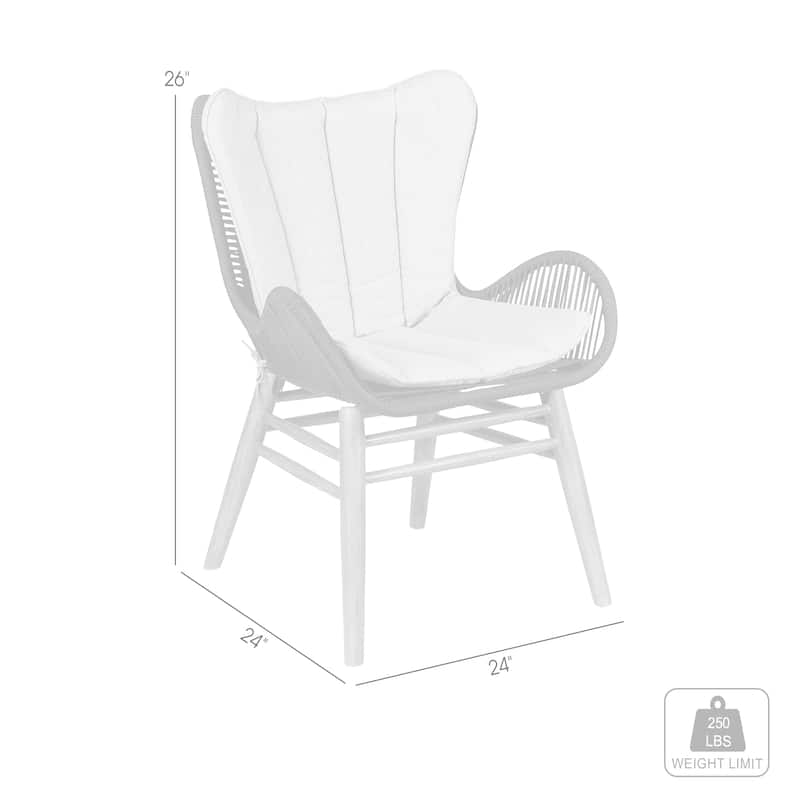 Fanny Solid Eucalyptus Wood & Rope Outdoor Patio Dining Chair