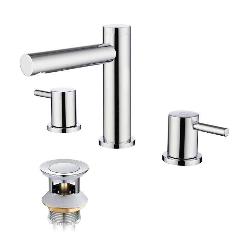 Circular 8" Bathroom Sink Widespread Faucet with Drain Assembly