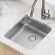 preview thumbnail 14 of 87, KRAUS Dex Stainless Steel Single Bowl Undermount Kitchen Bar Sink 16 7/8" x 18 3/4" x 5 1/4", ADA model KA1AS17B