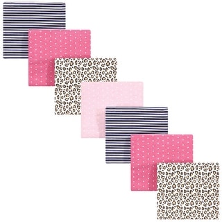 Hudson Baby Infant Girl Cotton Flannel Receiving Blankets Bundle, Leopard, One Size - Leopard - One Size