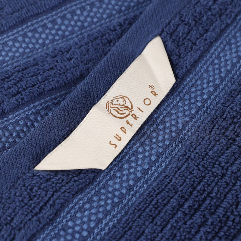 Superior Brea Zero Twist Cotton Ribbed Face Towel Washcloth Set of 12