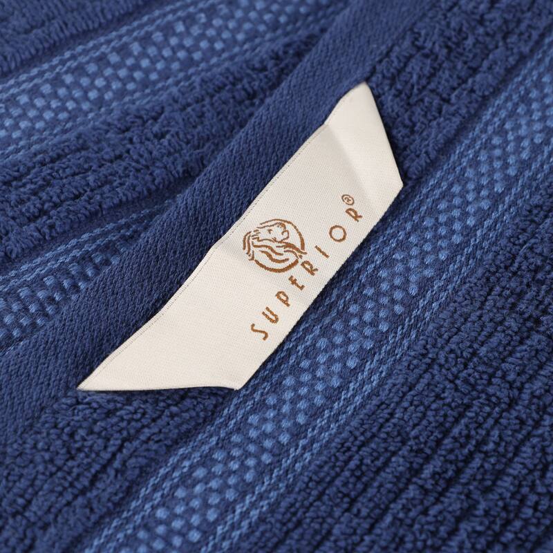 Superior Brea Zero Twist Cotton Ribbed Modern Hand Towel Set of 6