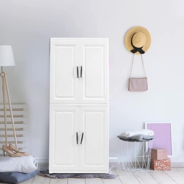 Plastic Storage Closet Double Door Closet Utility Storage Bed