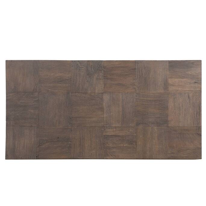 HomeRoots 59" Dark Brown And Black Solid Wood Coffee Table - 59