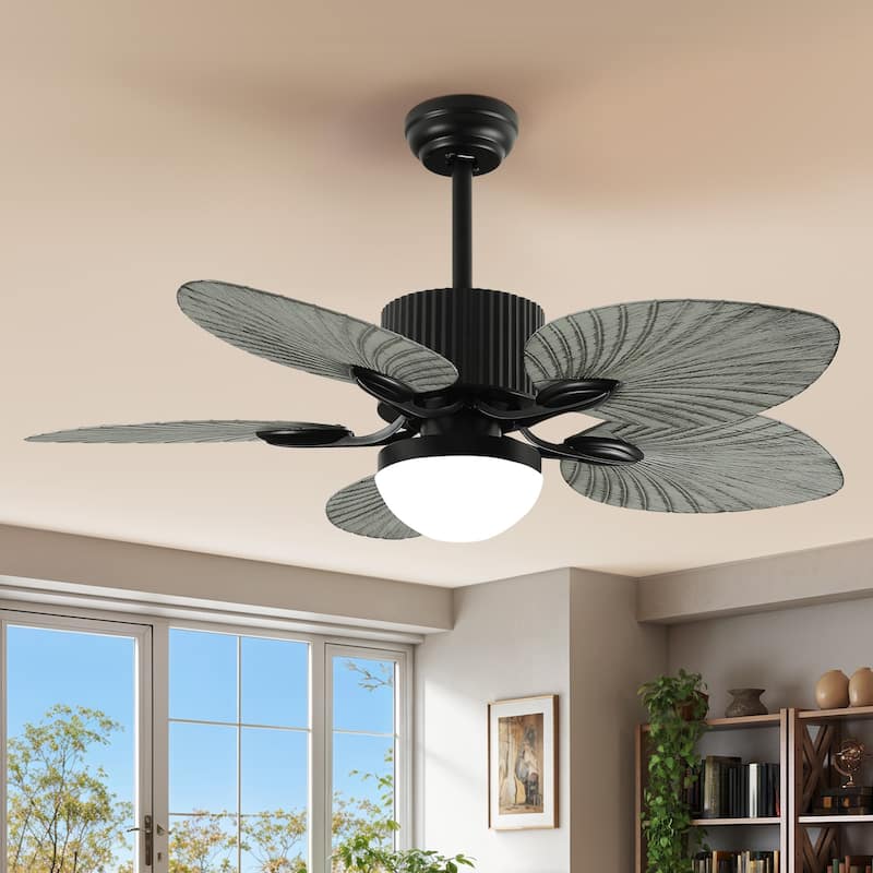 Moasis 44 Inch 5 Blades Tropical Palm Ceiling Fans with Lights and Remote Control