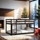 preview thumbnail 13 of 45, Artsy Solid Wooden Twin over Twin Bunk Bed with Ladder, Upper and Bottom Bed Platforms crafted with Strengthened Slats