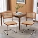 preview thumbnail 12 of 10, Dining Chairs Set of 2, Upholstered Natural Rattan Kitchen Chairs, Armless Accent Chair Side Chairs
