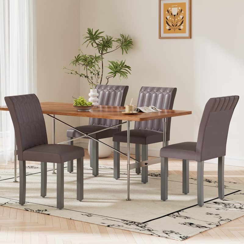 Javlergo Dining Chairs Set of 2/4/6 Upholstered Chairs with Solid Back for Kitchen Restaurant and Living Room