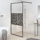 preview thumbnail 60 of 71, vidaXL Walk-in Shower Wall multi size Half Frosted ESG Glass Black