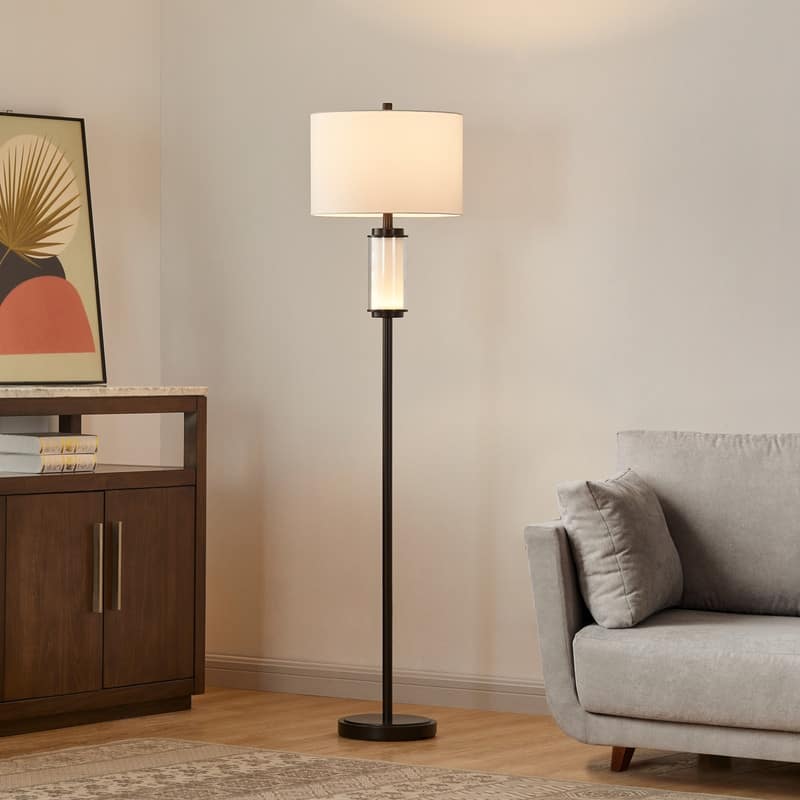 KAWOTI 62.5" inch Modern Floor Lamp with Column Night Light - H62.5"