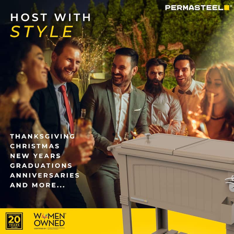 Permasteel 80-Qt Antique Furniture Style Rolling Patio Cooler