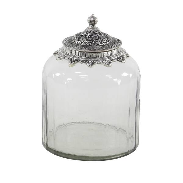 Set of 3 Traditional 6, 7, and 9 inch Glass and Metal Clear