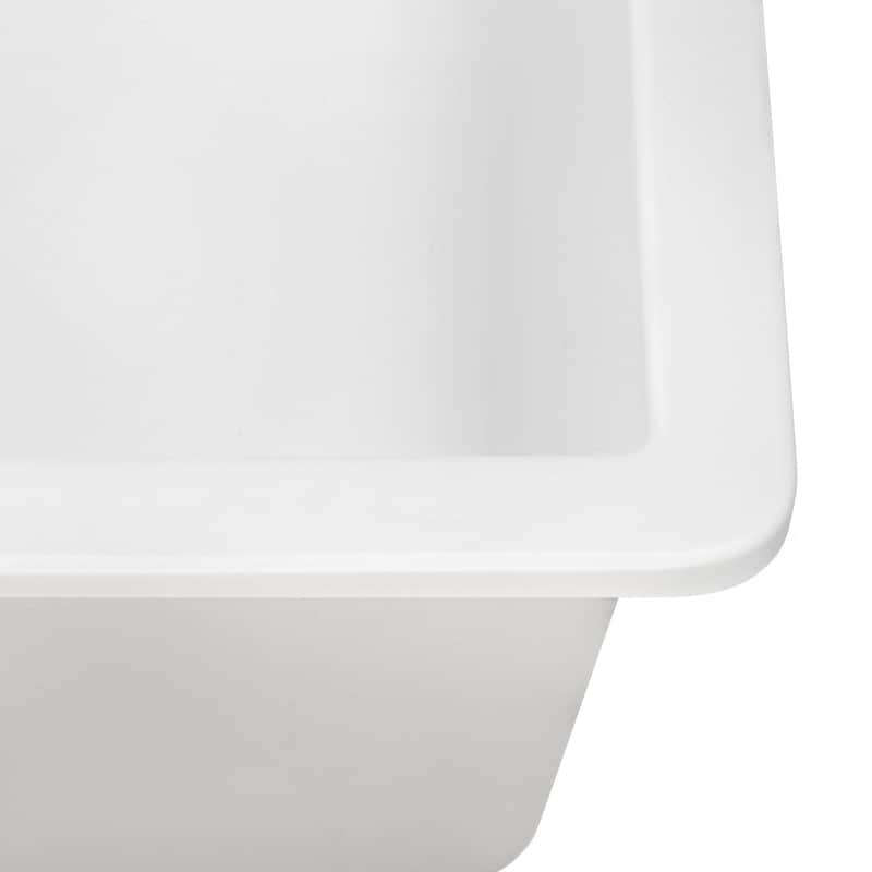 Ruvati 32-inch Granite Composite Quartz Workstation Undermount Kitchen Sink Single Bowl White - RVG2303WH