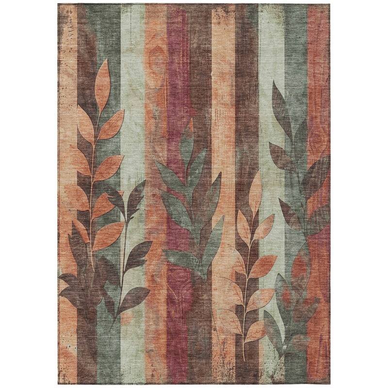 HomeRoots Floral Transitional Rectangle Outdoor Rug