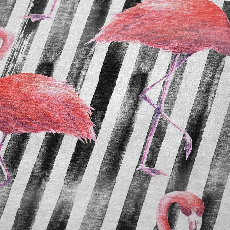 Premium Machine Washable ASB204 Flamingo Sherpa Throw Blanket