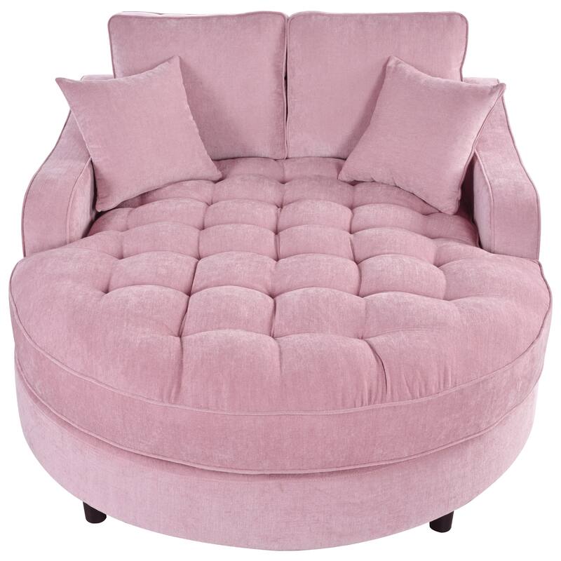 Christopher Knight Home - Modern Upholstered Chenille Fabric Sofa Bed with Tufted Seat and Detachable Pillows