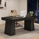 preview thumbnail 24 of 26, 55 Inches Brown Wood Large Executive Desk for Home Office