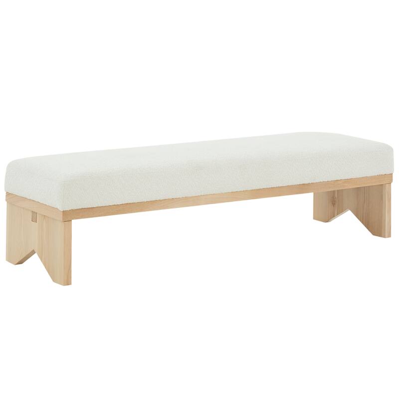 SAFAVIEH Couture Boris Mid-Century Modern Bench - 62.4 In. W x 19.7 In. D x 16.5 In. H - 62Wx20Dx17H