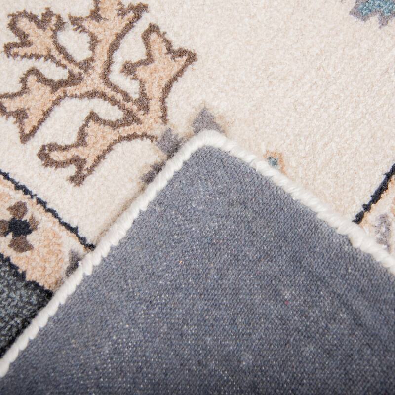 Alora Decor Cyrus Ivory Bordered Hand-Tufted Wool Rug