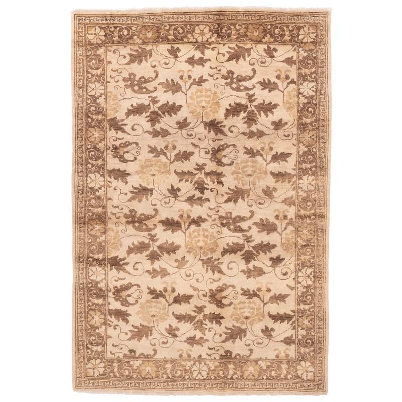 ECARPETGALLERY Hand-knotted Aubusson Cream Wool Rug - 5'10 x 8'9