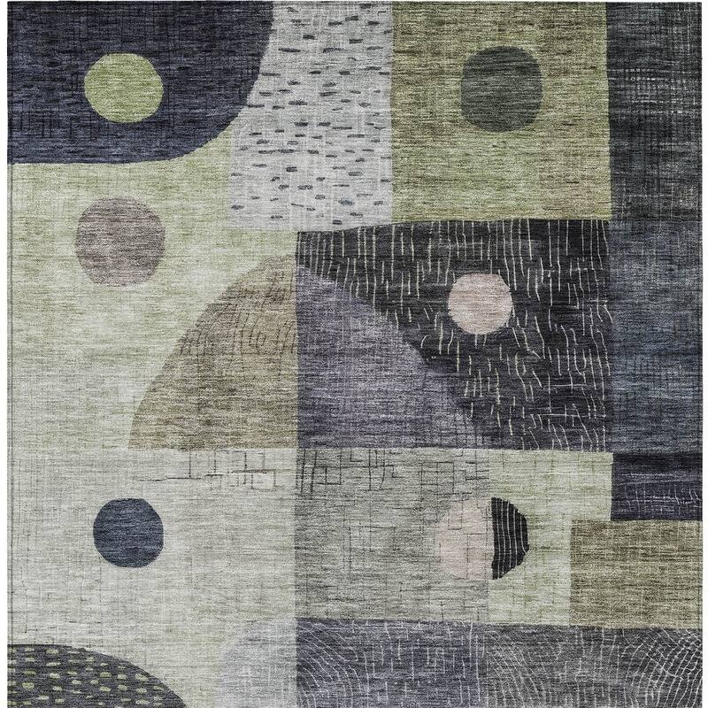 HomeRoots Geometric Transitional Rectangle Outdoor Rug