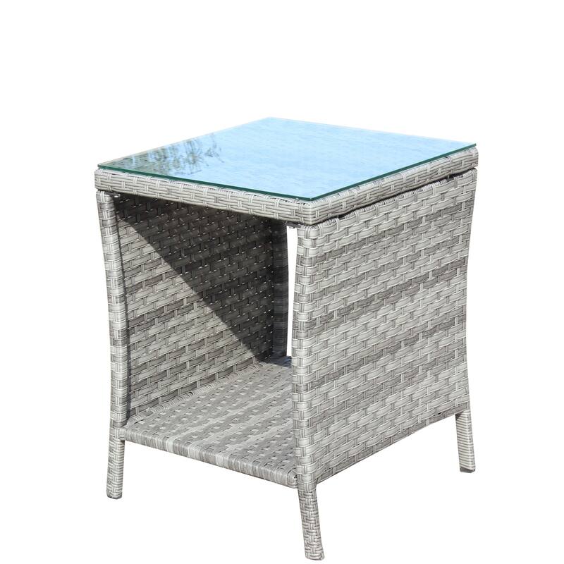 Outdoor patio Furniture 1 Coffee Table with clear tempered glass