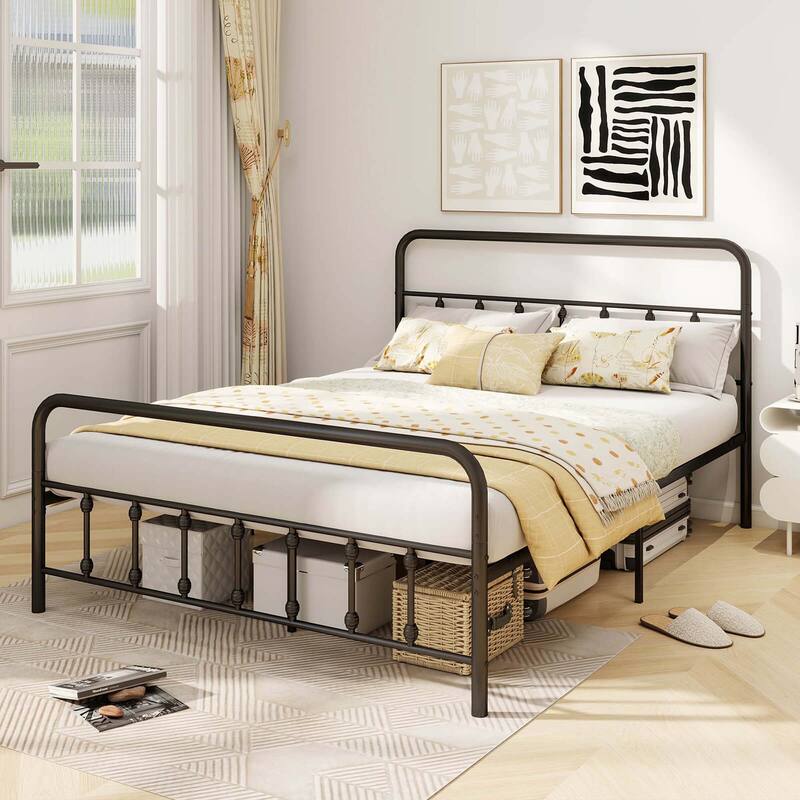 Costway Full/Queen/King Size Bed Frame with Headboard Under Bed