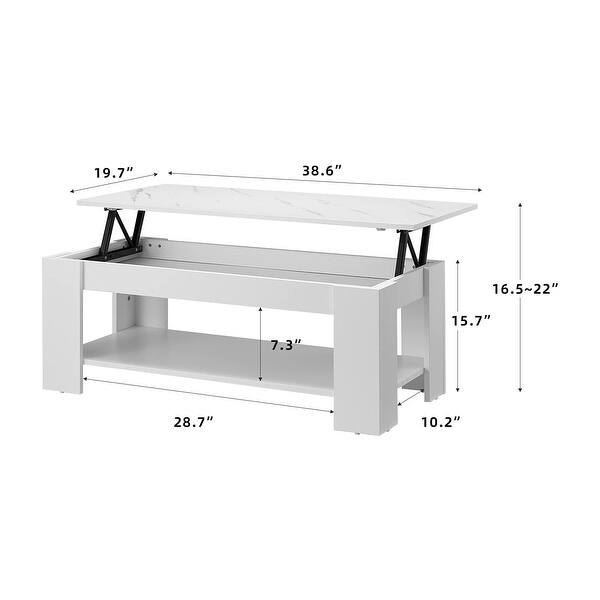 EROMMY Lift Top Pop Up Hidden Compartment Living Room Desk Coffee Table