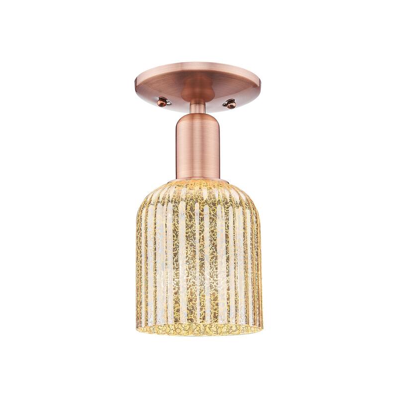 Innovations Lighting 716-1C-11-5 Bridal Veil Semi-Flush Bridal Veil 5" - Antique Copper / Mercury