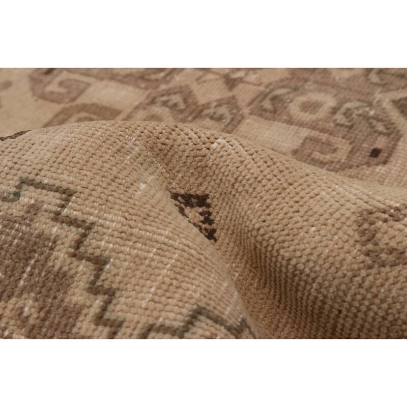 ECARPETGALLERY Hand-knotted Antalya Vintage Beige Wool Rug - 4'9 x 9'7
