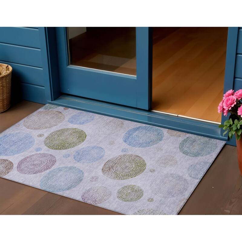 HomeRoots Geometric Transitional Rectangle Outdoor Rug - 3' x 5'