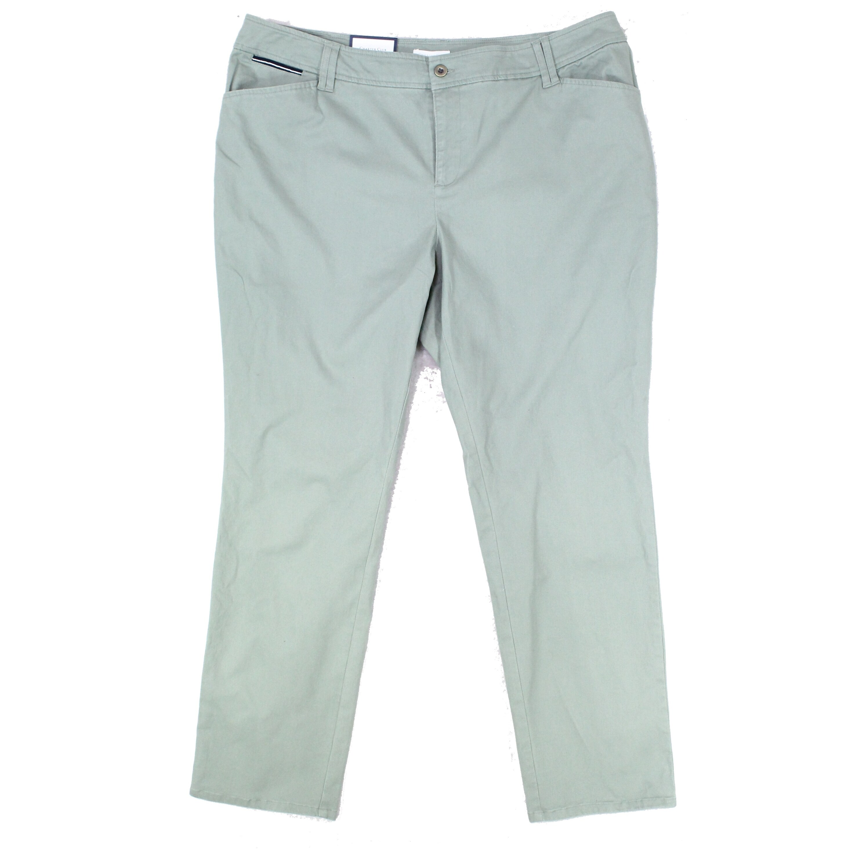 Shop Charter Club Womens Pants Green Size 22w Plus Slim Chinos
