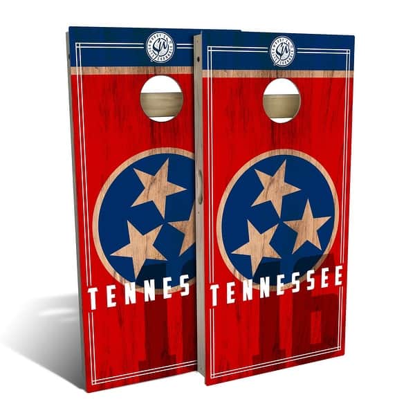 slide 2 of 8, Tennessee State Flag 2 Outdoor Cornhole Board Set Backyard 2x4 - Include Carrying Case