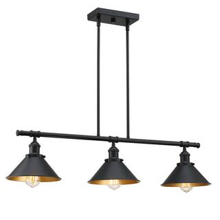 36.25 in. 3-light Island Pendant Chandelier with Matte Black finish