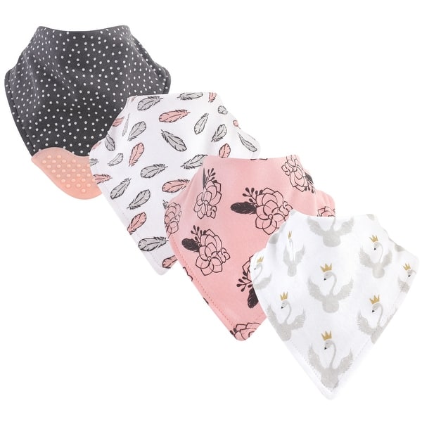 slide 1 of 1, Yoga Sprout Baby Girl Cotton Bandana Bibs 4pk, Spread Your Wings, One Size - Spread Your Wings - One Size One Size - Spread Your Wings