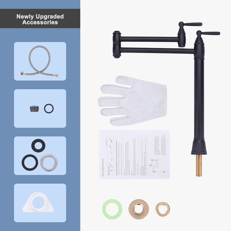 WOWOW Desk Mounted Pot Filler Kitchen Folding Faucet