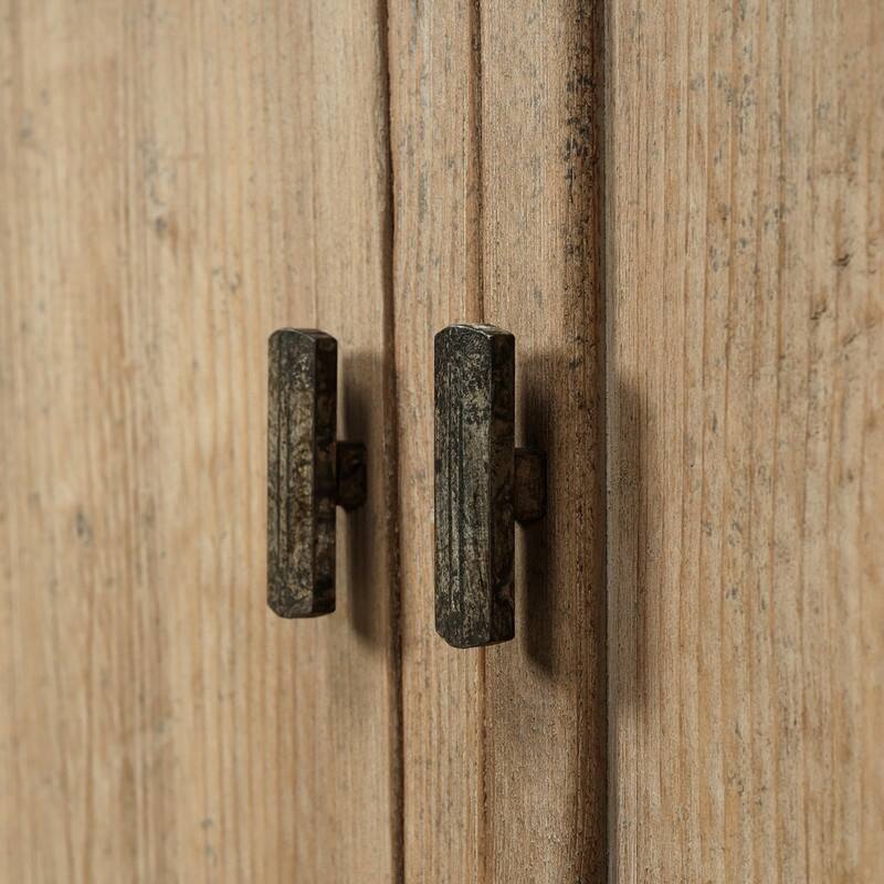 Approx. 79" Rustic Natural Wood Sideboard-3 Drawers & 3 Doors Weathered Natural